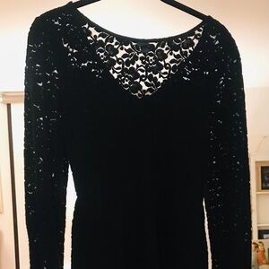 Lace Dress with Ruffled Hem and Arms